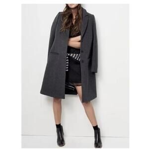 MADEWELL Teatro Swing Coat Heather Dark Gray Womens Size 10 F7304 $375